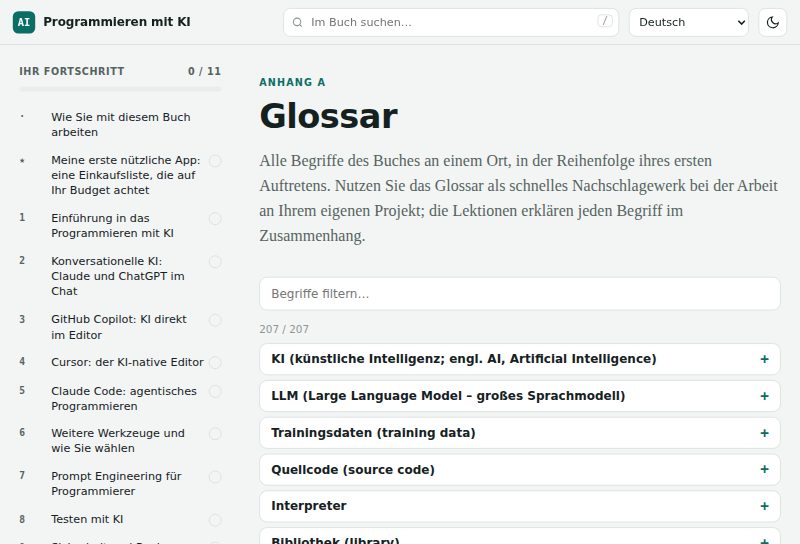 Durchsuchbares Glossar mit 207 Begriffen