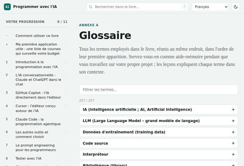 Glossaire de 207 termes avec recherche