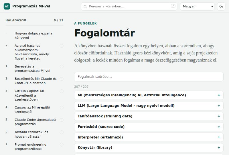 Kereshető fogalomtár 207 fogalommal