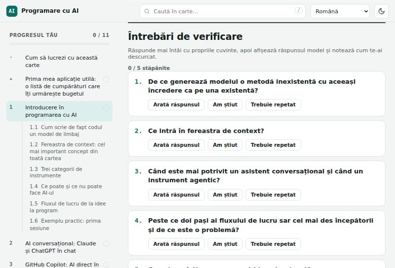 Întrebări de verificare cu butoane de afișare a răspunsului