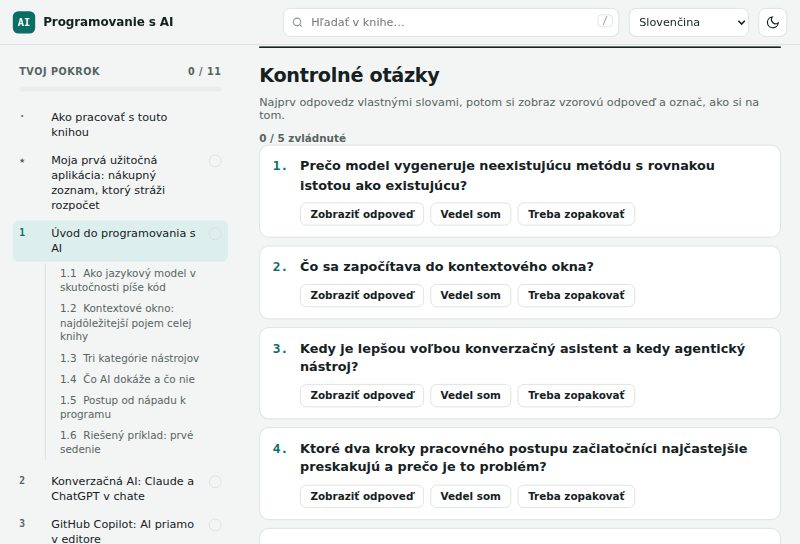 Kontrolné otázky s tlačidlami na zobrazenie odpovede