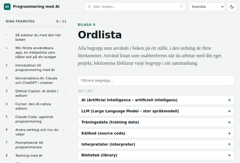 Sökbar ordlista med 207 begrepp